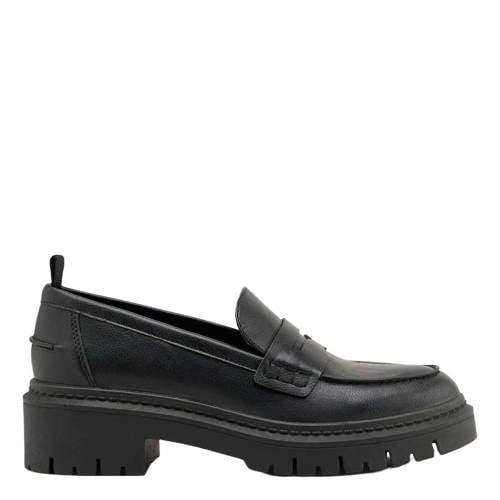 Graceland imitatieleren loafers met profielzool zwart