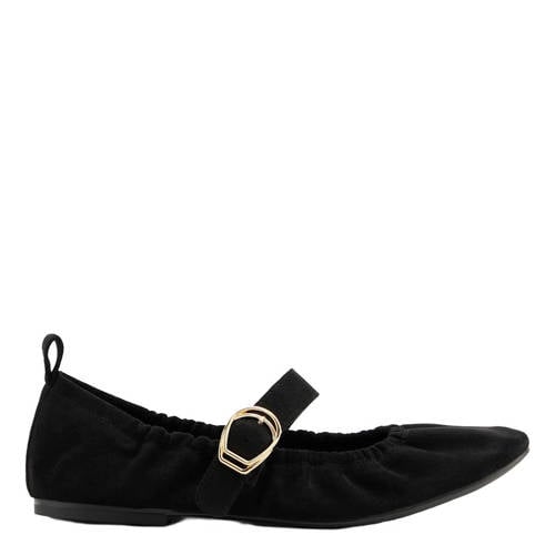 Graceland suèdelook ballerina’s zwart