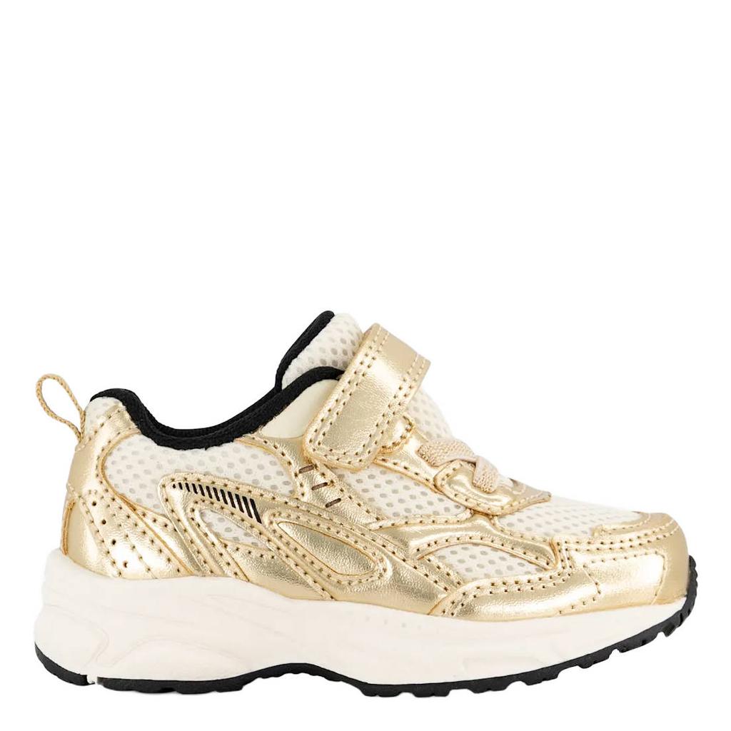 Gouden meisjes Graceland chunky imitatieleren sneakers - met elastische veter- met klittenbandsluiting