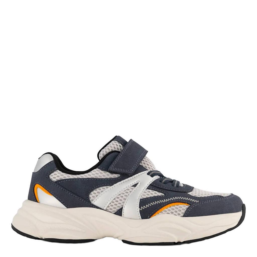 Blauwe jongens Vty imitatieleren sneakers - met veters
