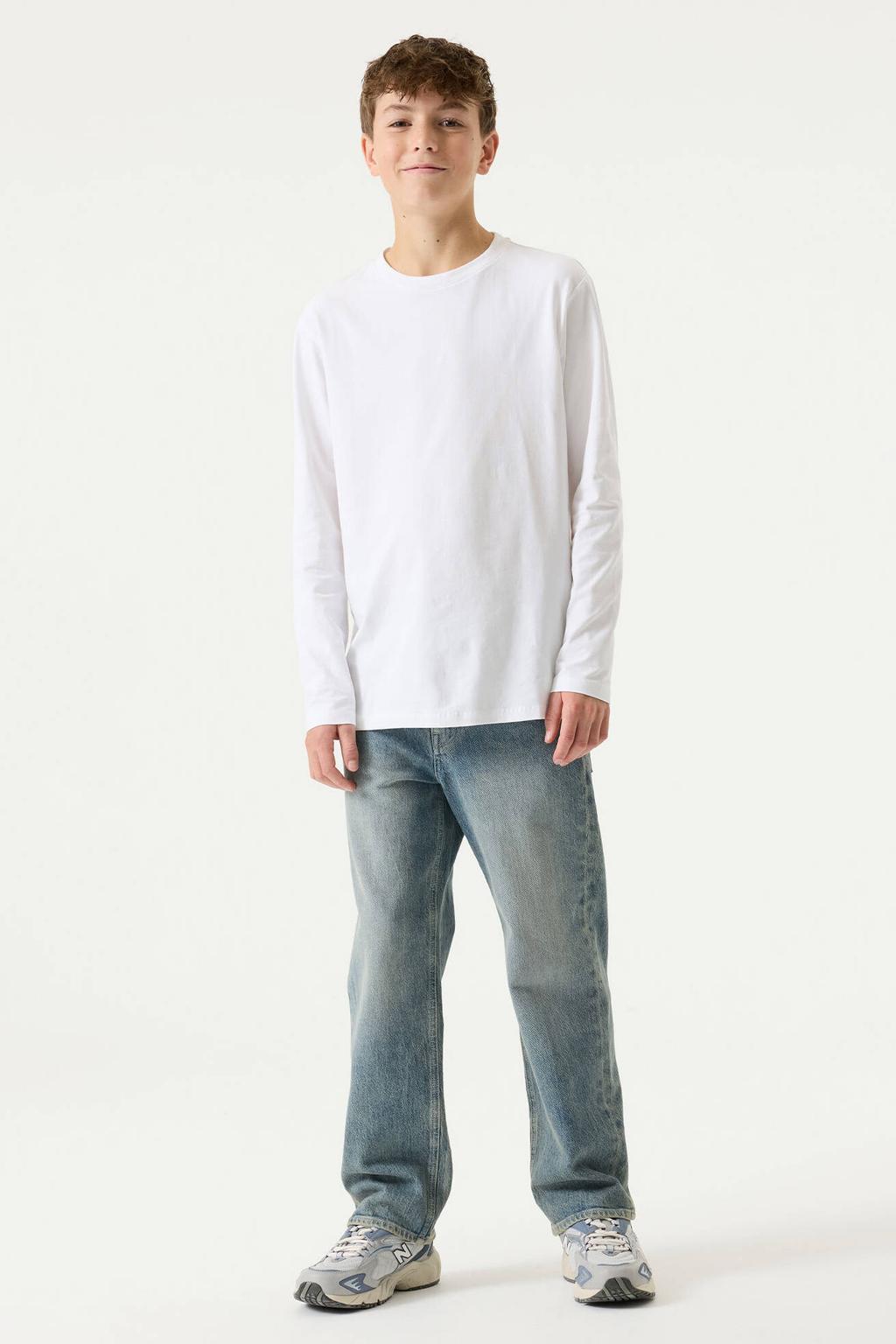 Light blue denim jongens Garcia Ilyano straight leg jeans van denim met rits- en knoopsluiting en effen