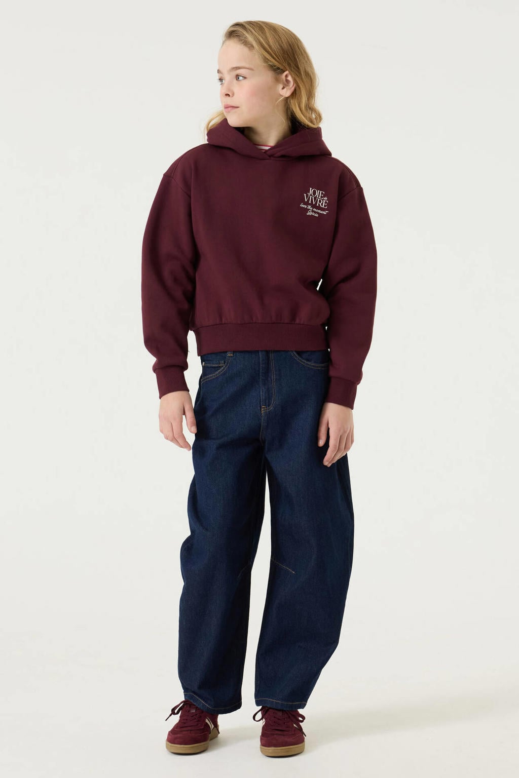 Garcia oversized hoodie met backprint - donkerrood