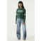 Garcia rechtvallende longsleeve met tekst - groen