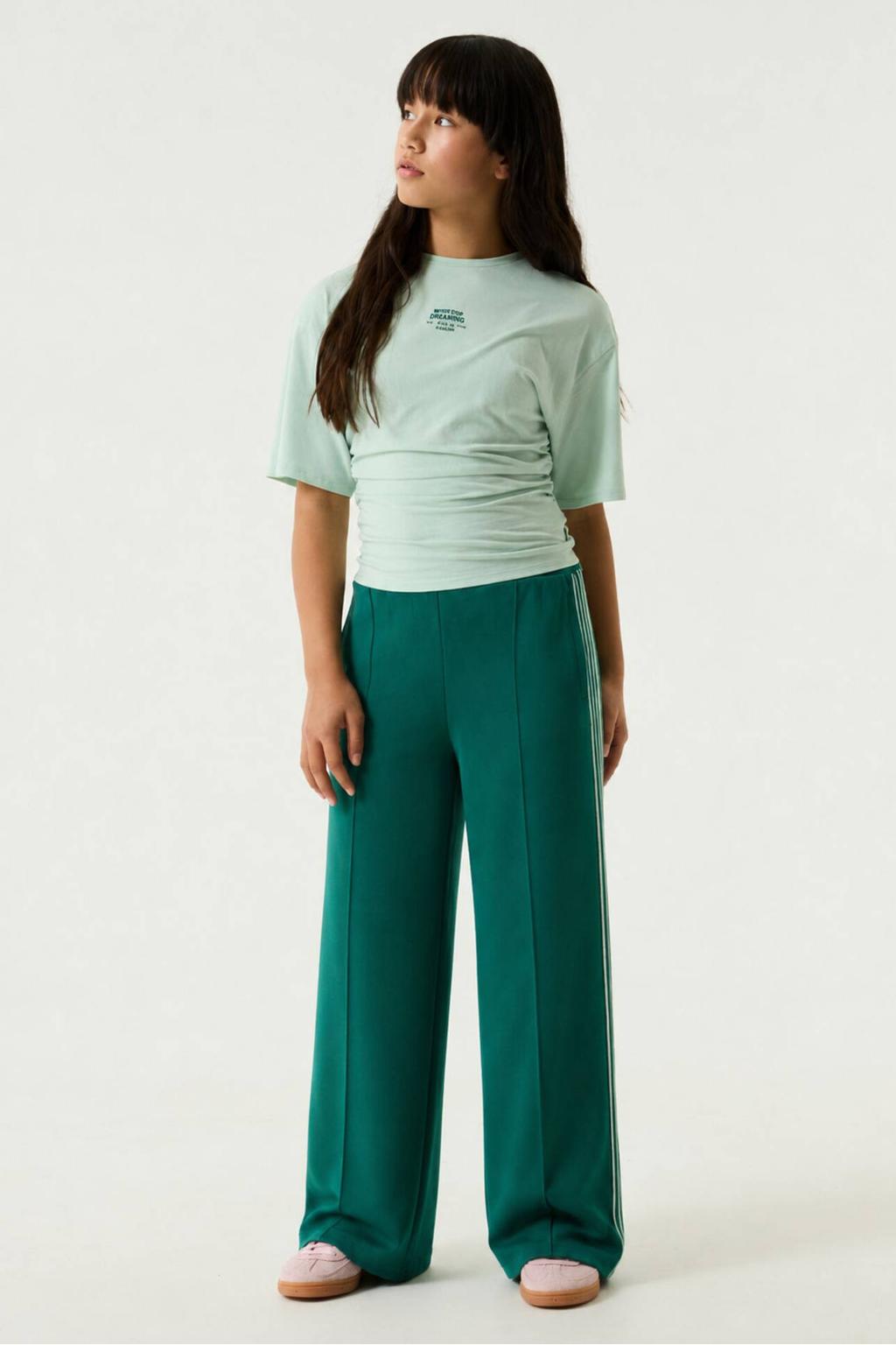 Groen en witte meisjes Garcia straight leg gestreepte broek van viscose