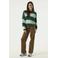 Garcia oversized gebreide gestreepte trui - groen