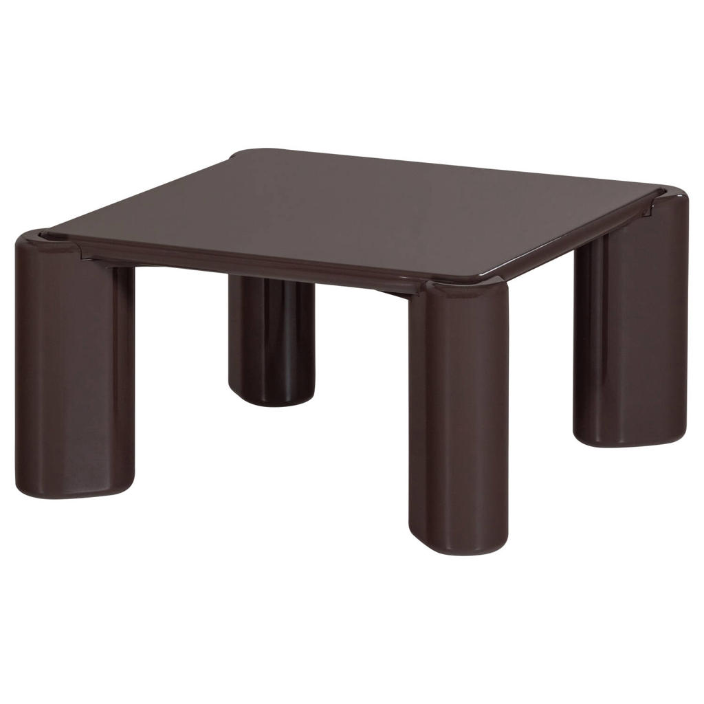WOOOD WOOOD Tiven Salontafel - Hout - Hoogglans Donkerbruin - 42x80x80