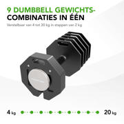thumbnail: Tunturi  Rapid verstelbare dumbbell - 20kg