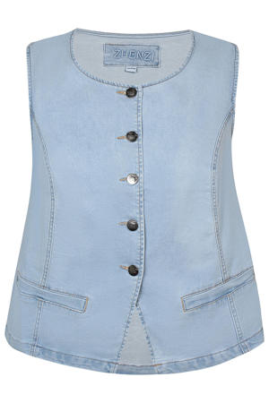 katoenen aansluitend gilet Plus Size - lichtblauw denim