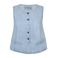 Zhenzi katoenen aansluitend gilet Plus Size - lichtblauw denim