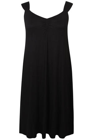 zomerjurk met plooien Plus Size - zwart