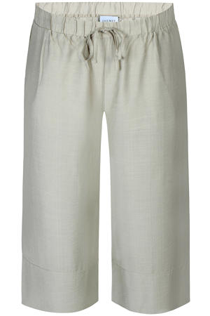 loose fit cropped broek met rijgdetail, Plus Size - lichtgroen