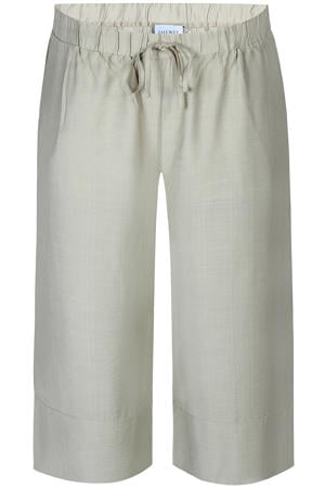 loose fit cropped broek met rijgdetail, Plus Size - lichtgroen