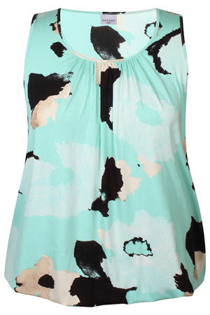 gebloemde top Plus Size - blauw