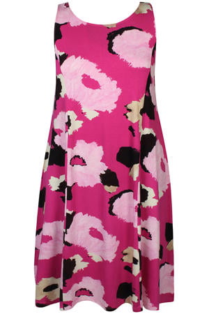 gebloemde zomerjurk Plus Size - roze