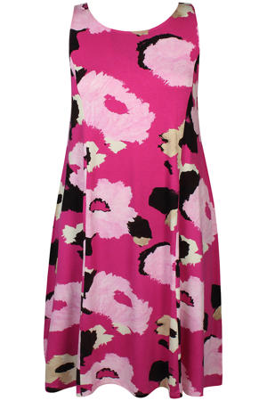 gebloemde zomerjurk Plus Size - roze