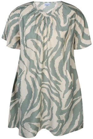 tuniek met zebraprint lichtgroen