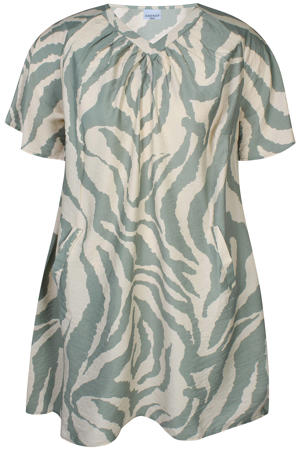 tuniek met zebraprint lichtgroen