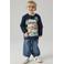 NAME IT MINI longsleeve met print - donkerblauw