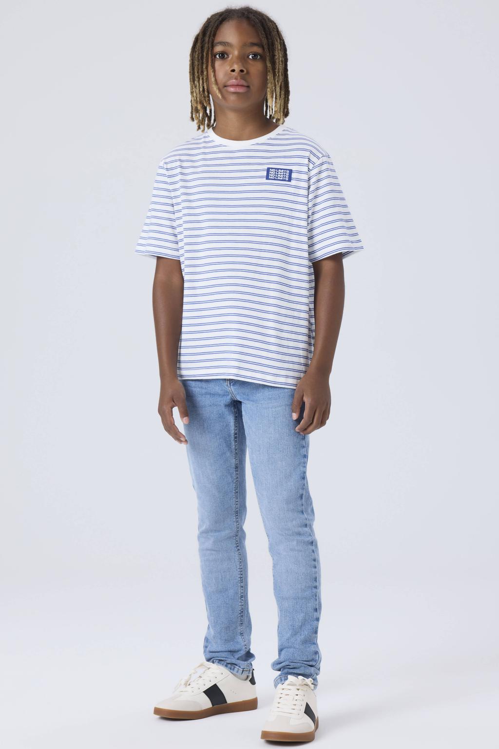 Medium blue denim jongens NAME IT KIDS slim fit jeans mediumblauw met effen
