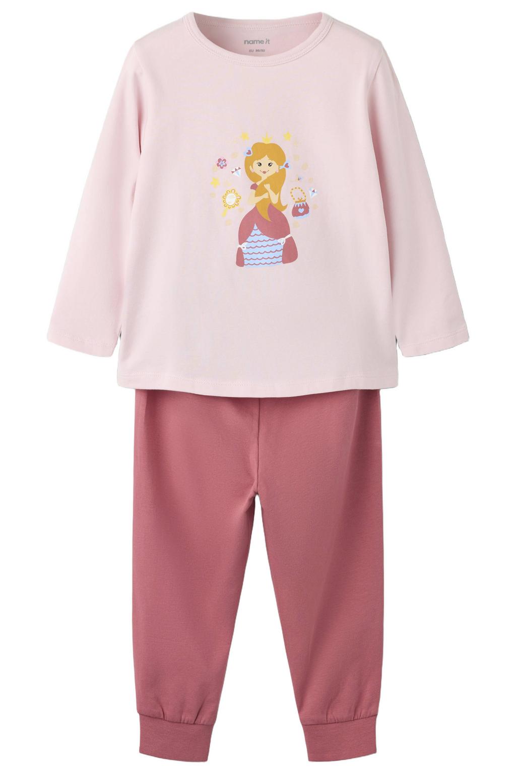 NAME IT MINI pyjama met print - roze/lichtroze