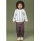 NAME IT MINI gestreepte sweater met borduursels en backprint - ecru