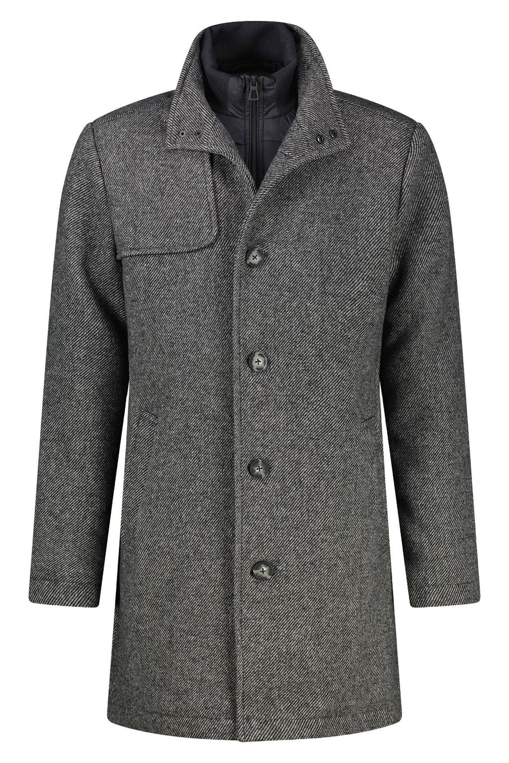 LERROS wintermantel met melée en wol - basalt grey