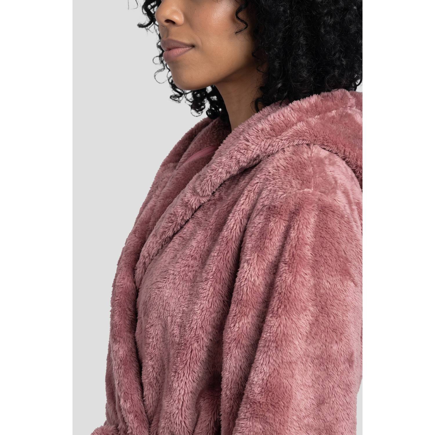 Dreamcovers fleece badjas oudroze