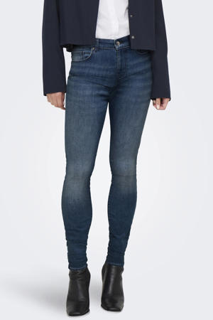 high waist skinny jeans dark blue denim