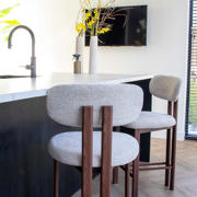 thumbnail: Giga Meubel Barkruk Noor - Beige/Walnoot - Zithoogte 75cm (set van 2)