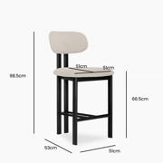 thumbnail: Giga Meubel Barstoel Noor - Beige/Walnoot - Zithoogte 65cm (set van 2)