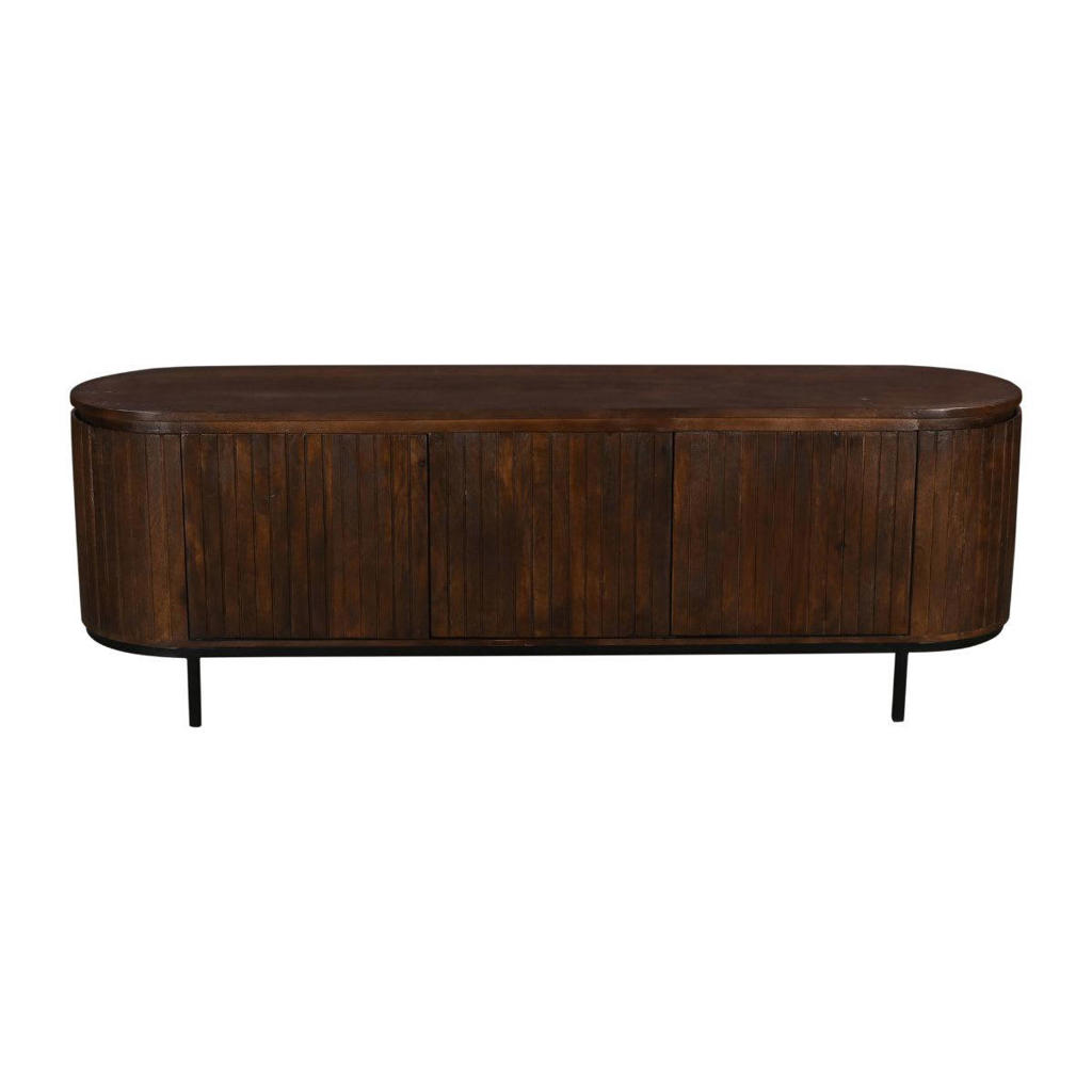 Giga Meubel Tv-meubel Tora - Mangohout/Metaal - Donkerbruin - 170x45x57cm