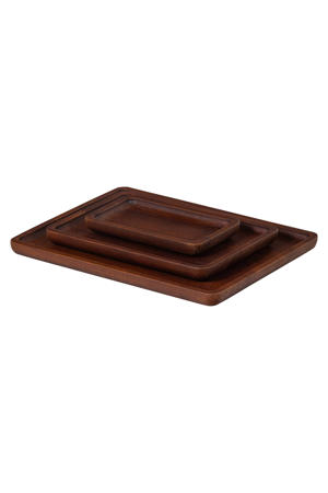 Trayla dienblad mangohout bruin (set van 3)