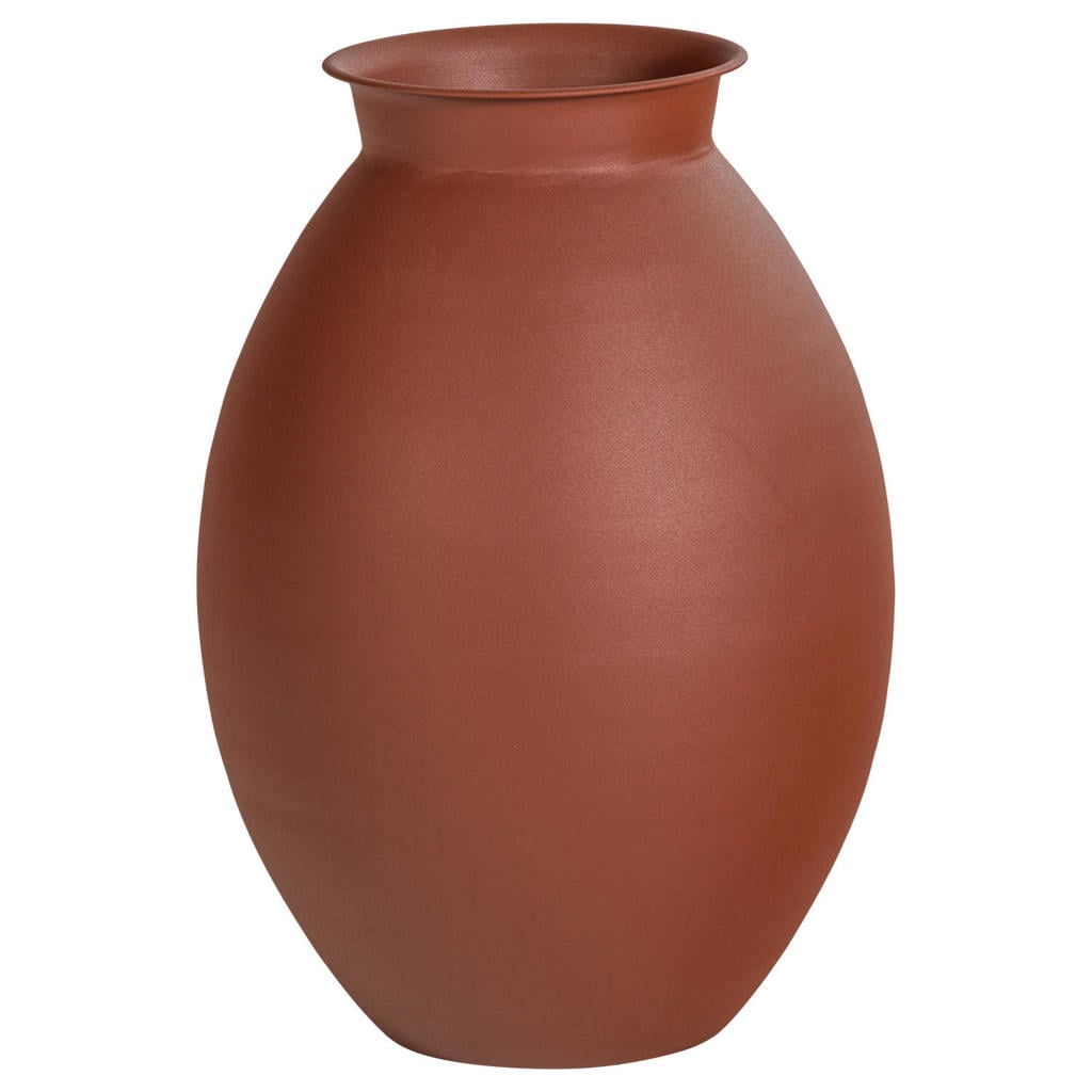 WOOOD Caro Vaas XXL - Metaal - Bruin - 70x50x50