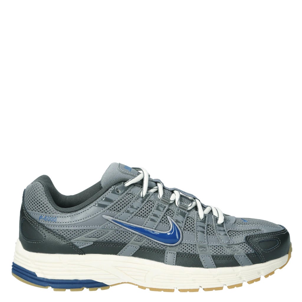 Grijs en blauwe unisex Nike P-6000 mesh sneakers van mesh-pu/voering: meshl/rubberen buitenzool met veters