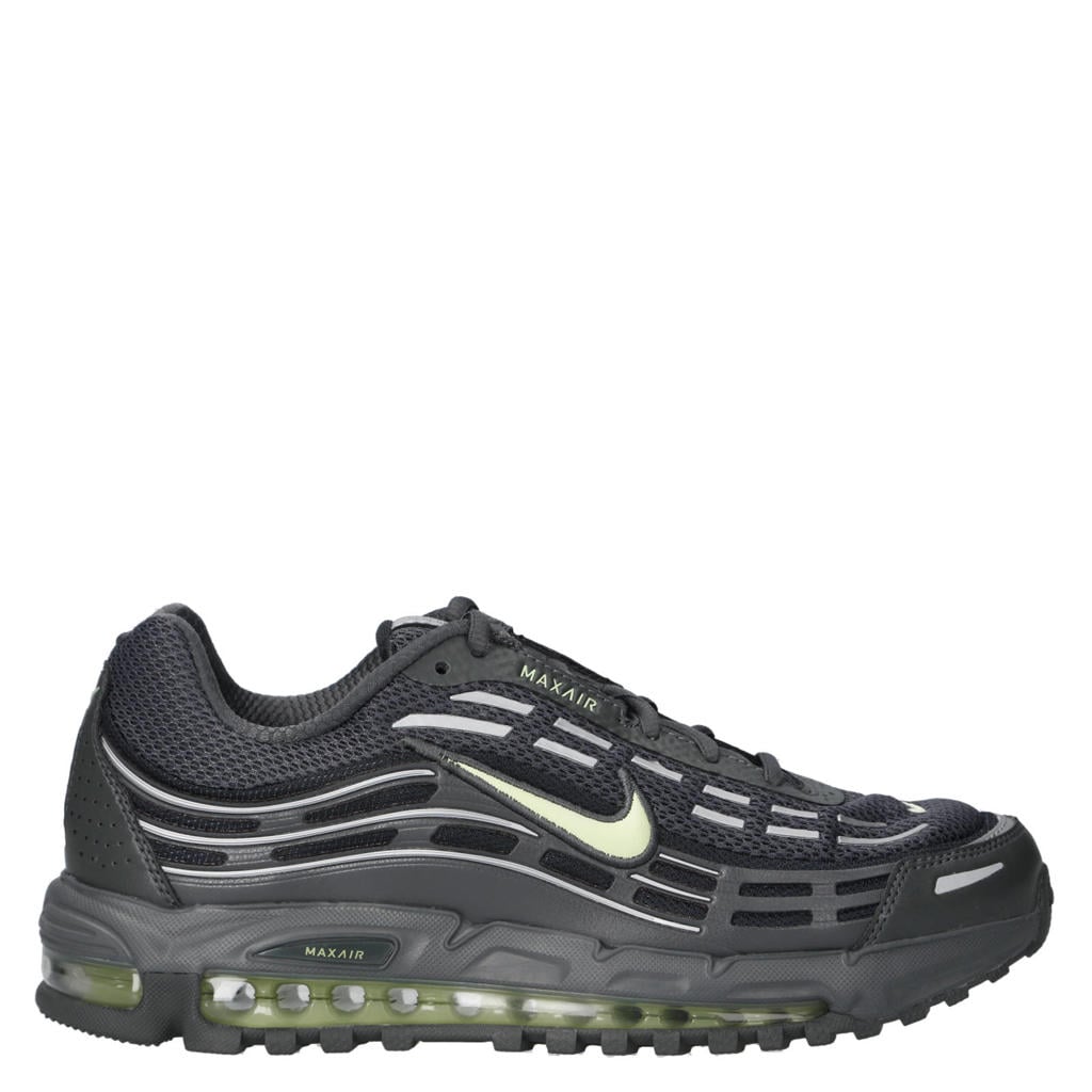 Zwart en zilverkleurige unisex Nike Air Max TL 2.5 mesh sneakers van mesh met pu / voering: mesh / loopzool van rubber met veters