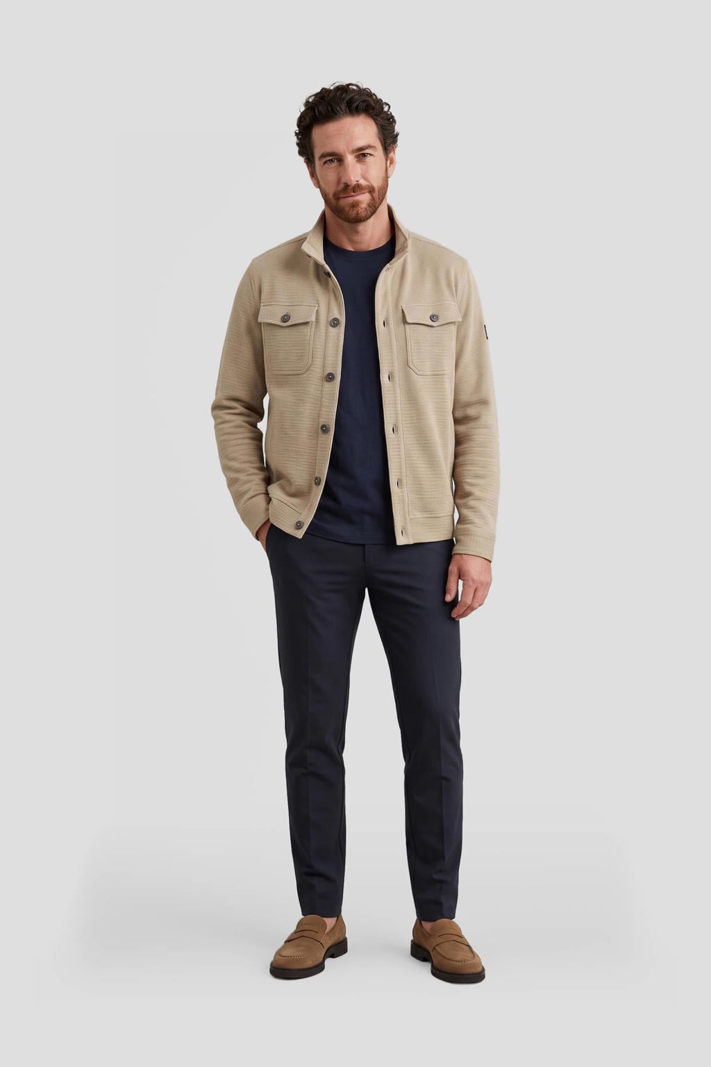 LERROS gebreid vest - gravel beige