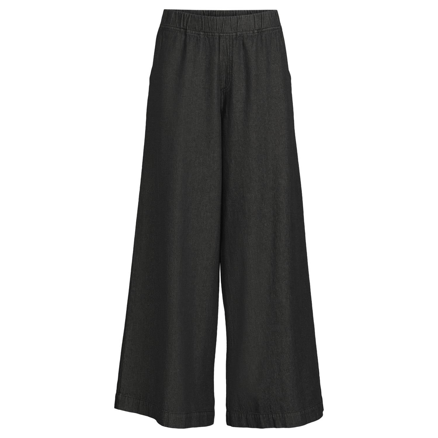 Anytime denim wide leg broek zwart