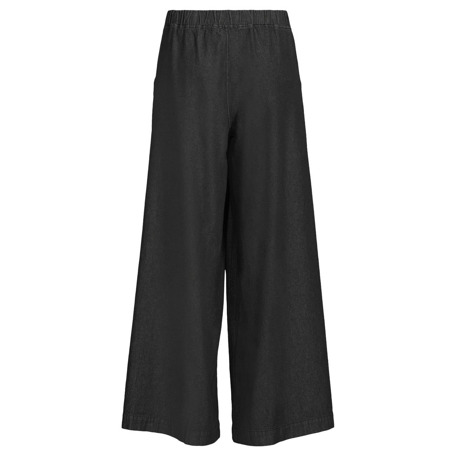 Anytime denim wide leg broek zwart