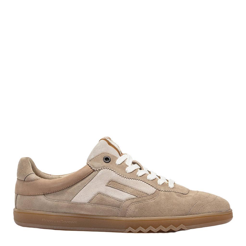 Lichtbruine heren Floris van Bommel De Zaler 04.03 leren sneakers - van suède met veters