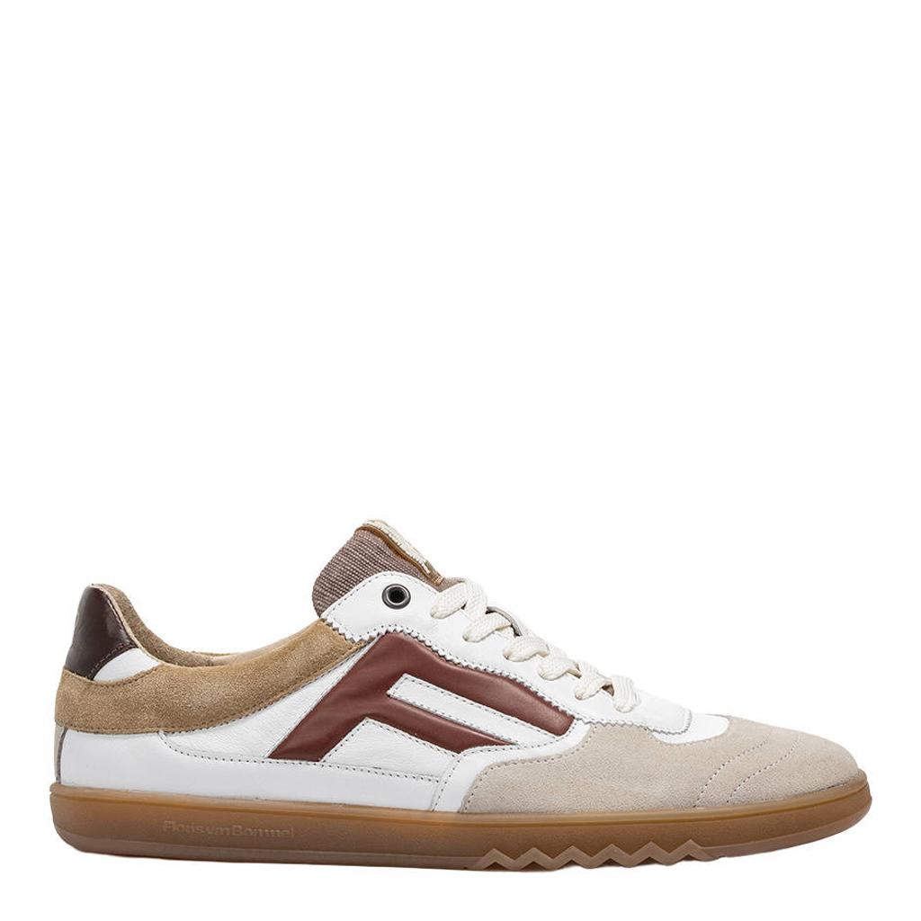 Witte heren Floris van Bommel De Zaler 04.05 leren sneakers - met veters