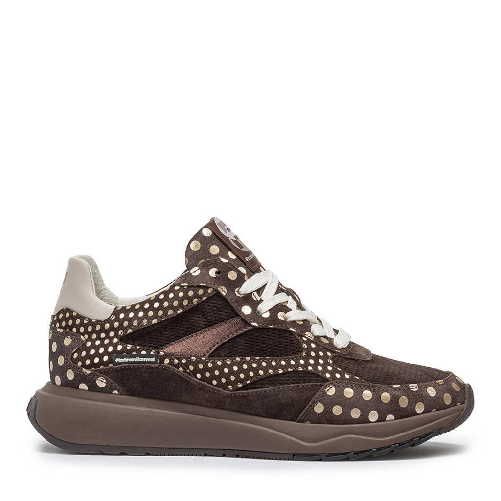Donkerblauwe dames Floris van Bommel Suvi 05.01 suède sneakers - met veters
