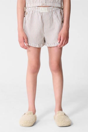 gestreepte casual short bruin