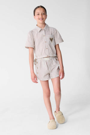 gestreepte blouse bruin