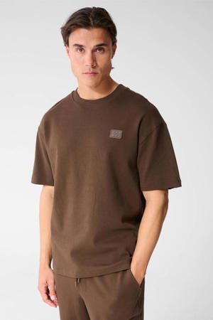 relaxed T-shirt donkerbruin