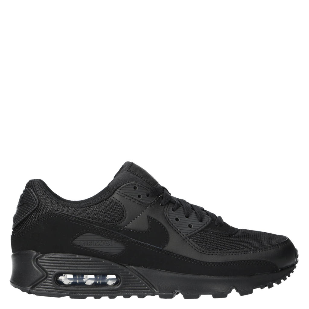 Zwarte unisex Nike Air Max 90 mesh sneakers van mesh-leer/voering:mesh/voetbed: eva met veters
