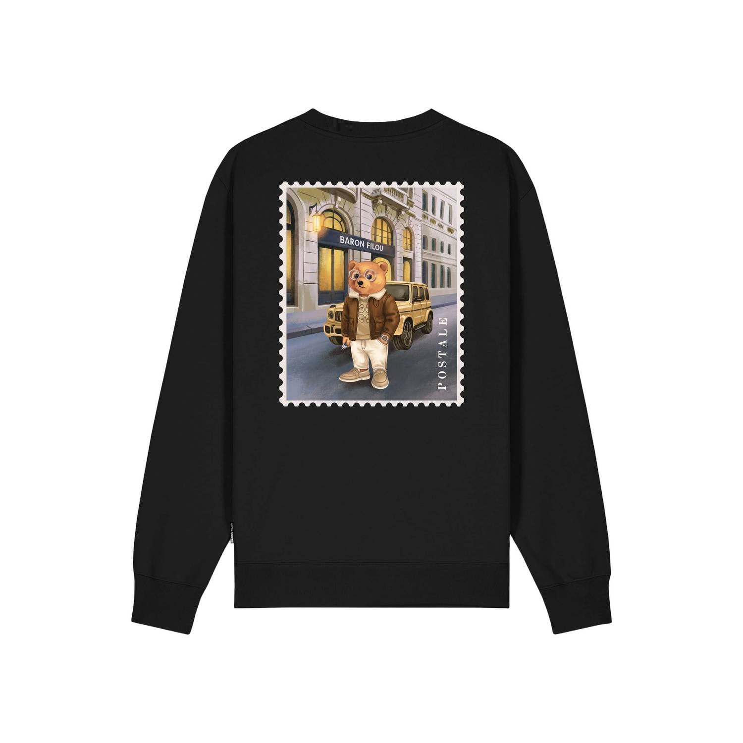 Baron Filou regular fit sweater met backprint zwart