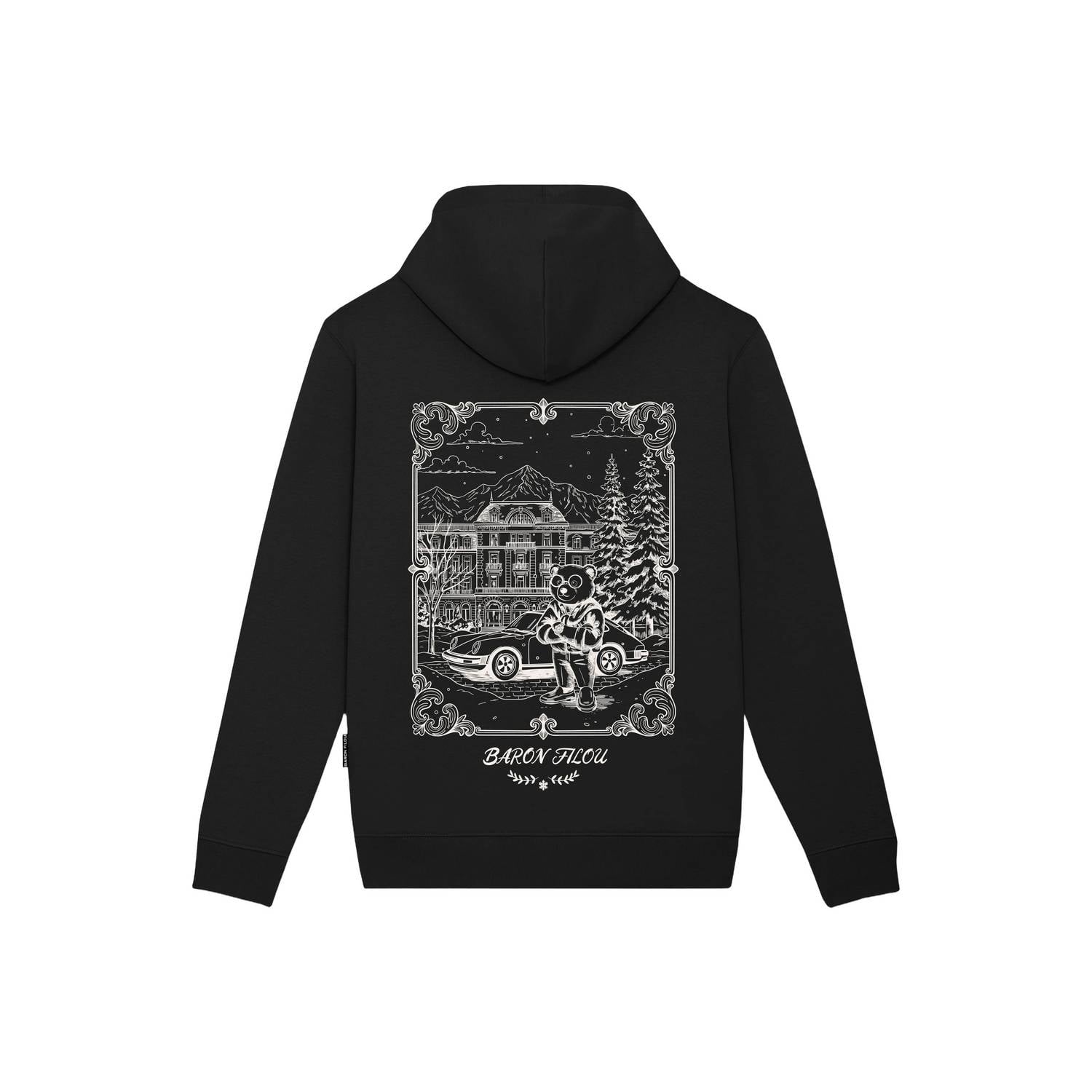 Baron Filou regular fit hoodie met backprint zwart