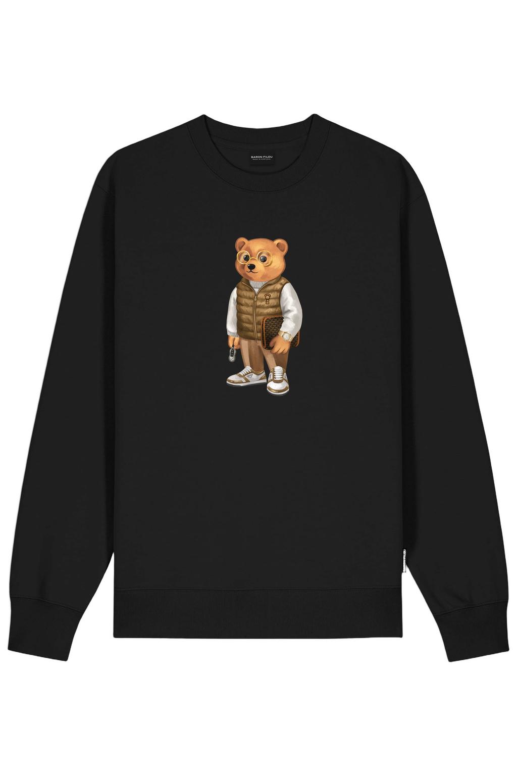 Baron Filou regular fit sweater met print - zwart