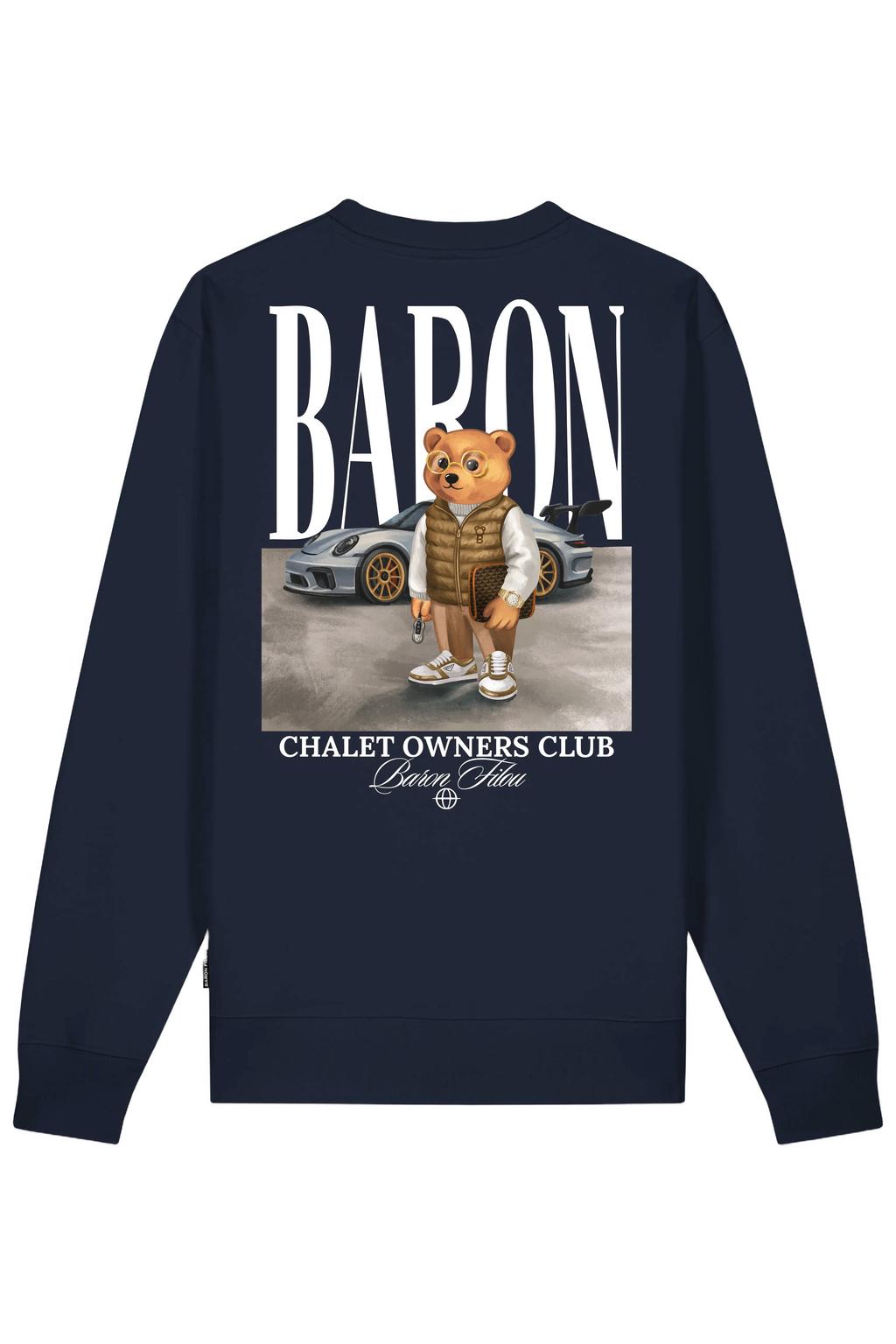 Baron Filou regular fit trui met print - oxford blauw
