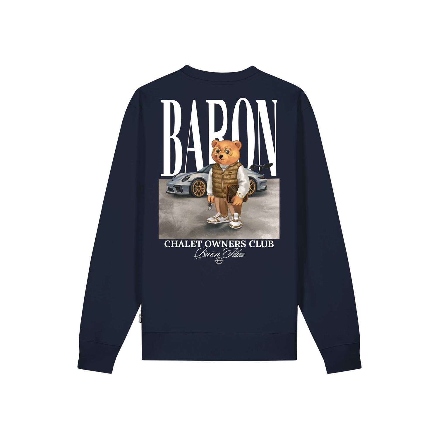 Baron Filou regular fit trui met print oxford blauw